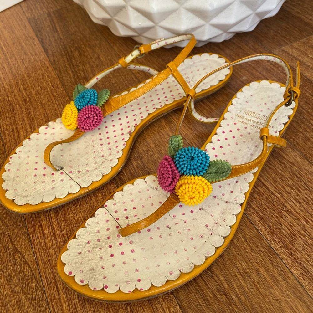 MOSCHINO Leather Sandals US 8